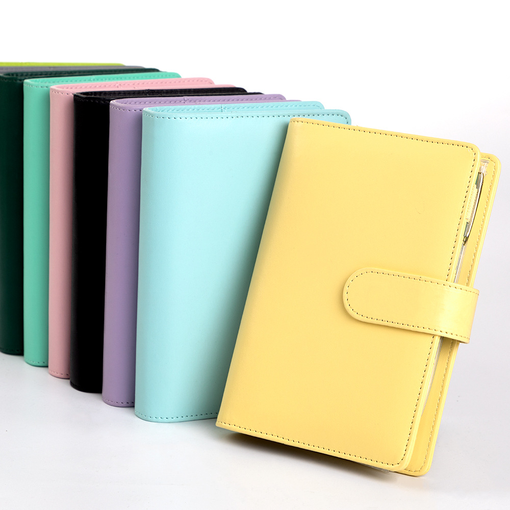 Leatherwork Books - A6 Macaron PU Leather Binder Notebook