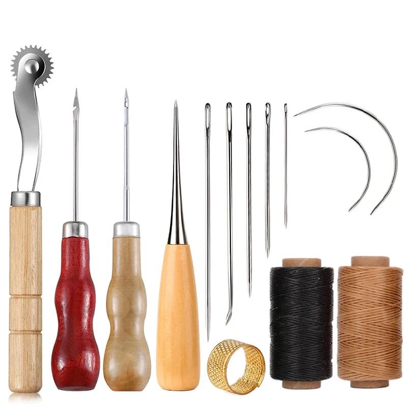 Leatherwork Kit - 14PCS Leather Craft Sewing Kit Waxed