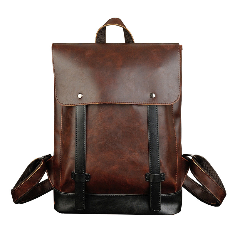 Leather Work Rucksack Mens - GOYN Men Vintage Leather Backpack 14