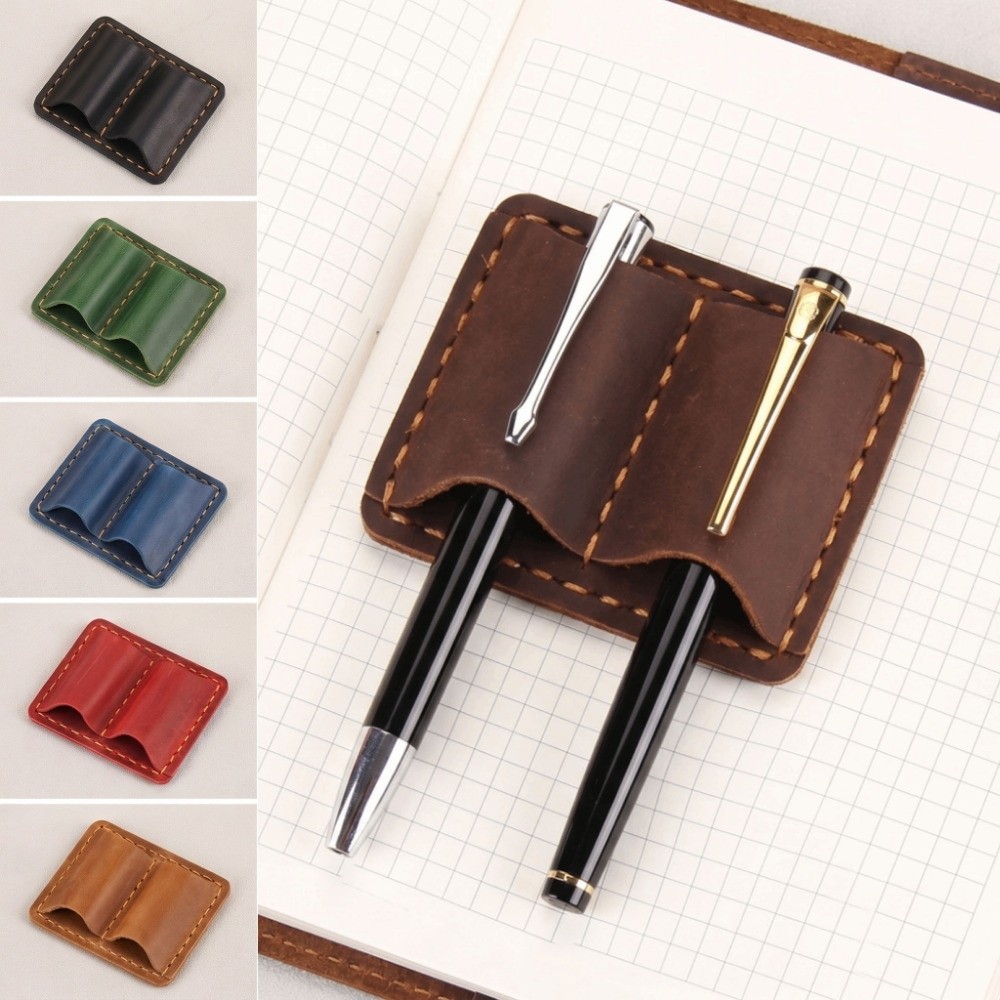 Leatherwork Books - Double Vintage Leather Pen Loop Holder