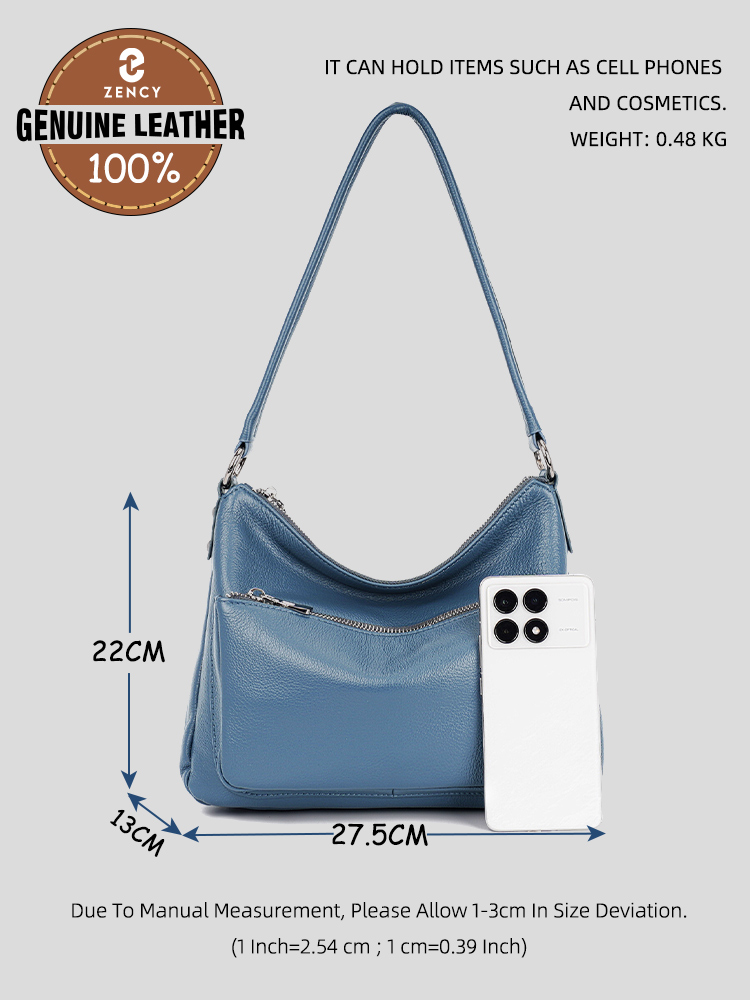 Zency Cowhide Leather Handbag  - Leather Work Handbags For Women recension och pris