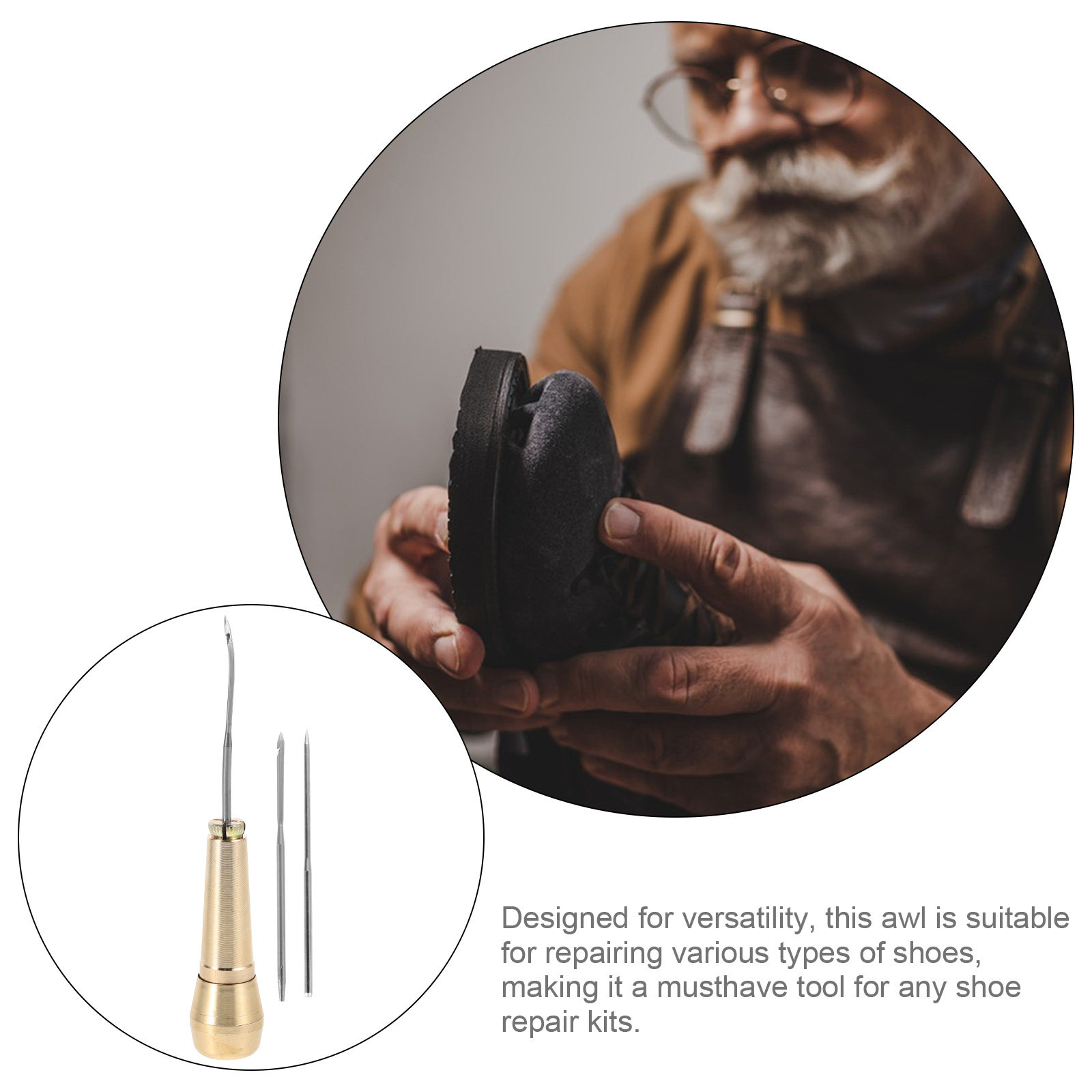 1Set Awl Needle Tool for Shoe  - Leatherwork Repairs recension och pris
