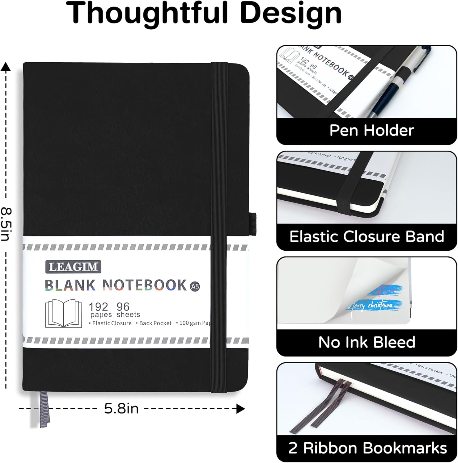 Blank Journal Notebook A5 192  - Leatherwork Images recension och pris