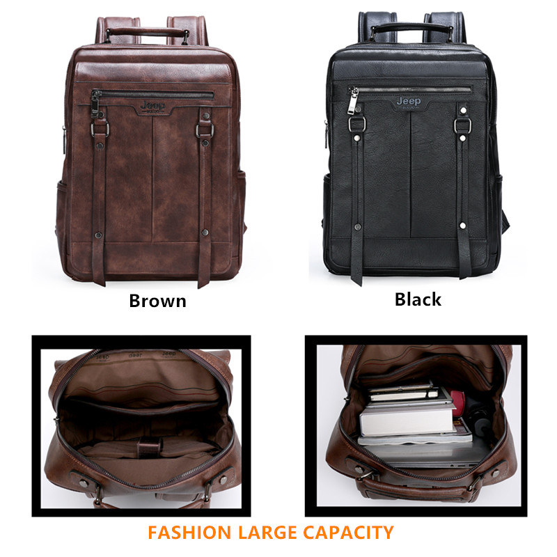 Jeep Buluo Men's Leather Backp - Leather Work Rucksack Mens recension och pris