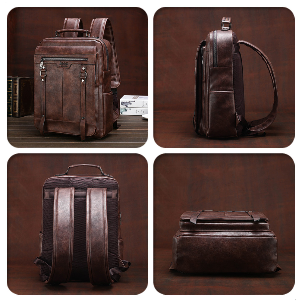 Jeep Buluo Men's Leather Backp - Leather Work Rucksack Mens recension och pris