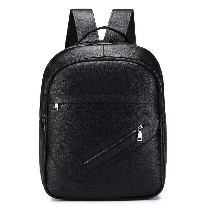 Black Genuine Leather Laptop B - Leather Work Rucksack Mens recension och pris