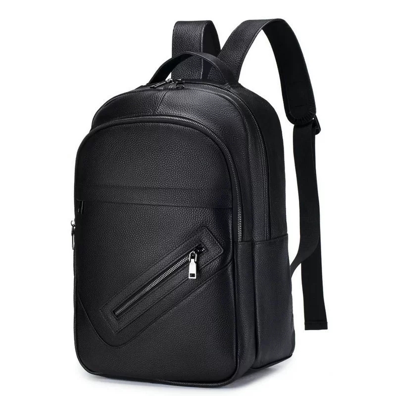 Black Genuine Leather Laptop B - Leather Work Rucksack Mens recension och pris