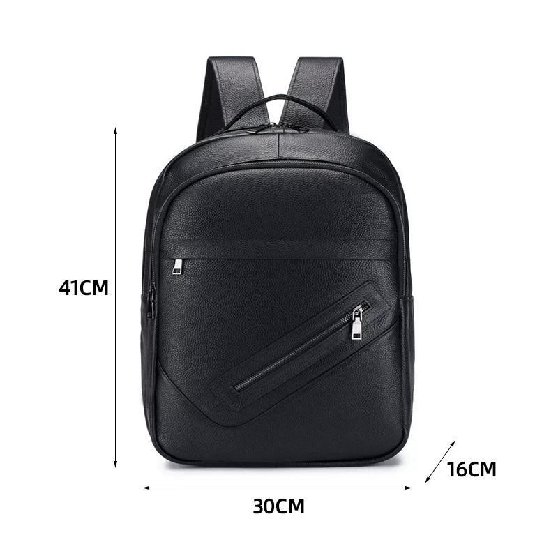 Black Genuine Leather Laptop B - Leather Work Rucksack Mens recension och pris