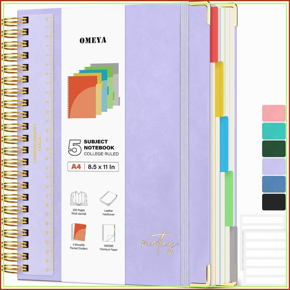 A4 Leather 5-Subject Notebook, - Leatherwork Images recension och pris