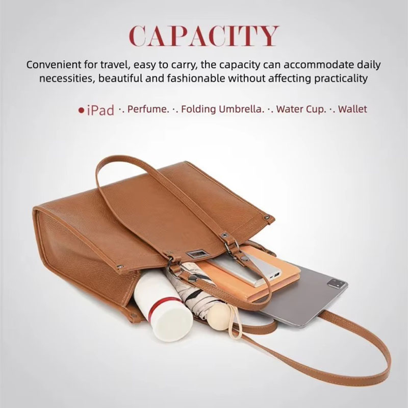 Women Large Capacity Tote Bag  - Leather Work Handbags For Women recension och pris