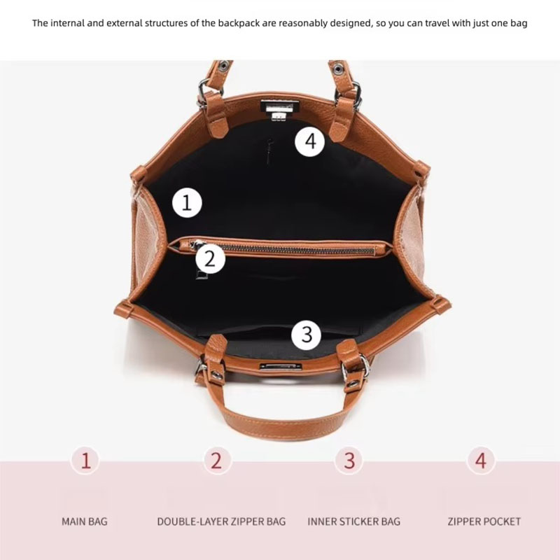 Women Large Capacity Tote Bag  - Leather Work Handbags For Women recension och pris