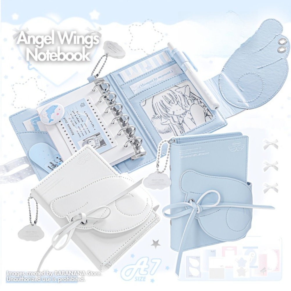 Kawaii Angel Wings Notebook A7 - Leatherwork Books recension och pris