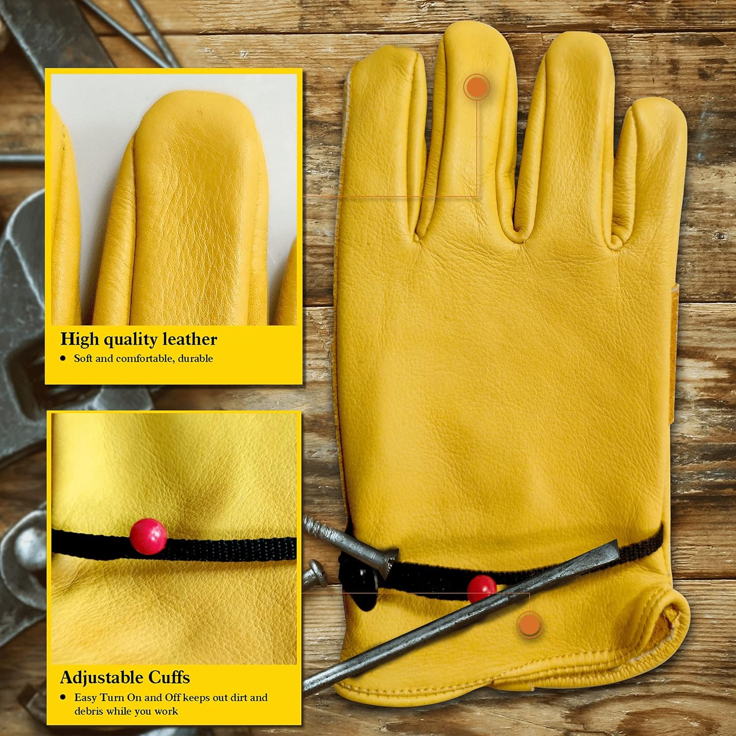 Yellow Cowhide Leather Gardeni - Leatherwork Repairs recension och pris