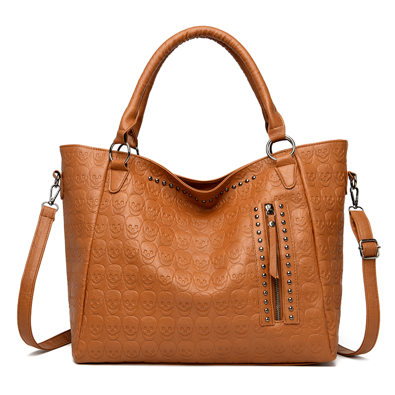 Punk Skull Crossbody Bag PU Le - Leather Work Handbags For Women recension och pris