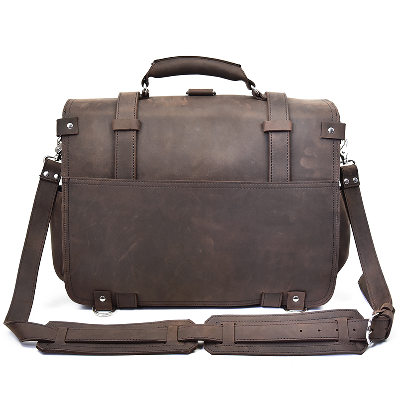 Men Thick Crazy Horse Leather  - Leather Work Rucksack Mens recension och pris